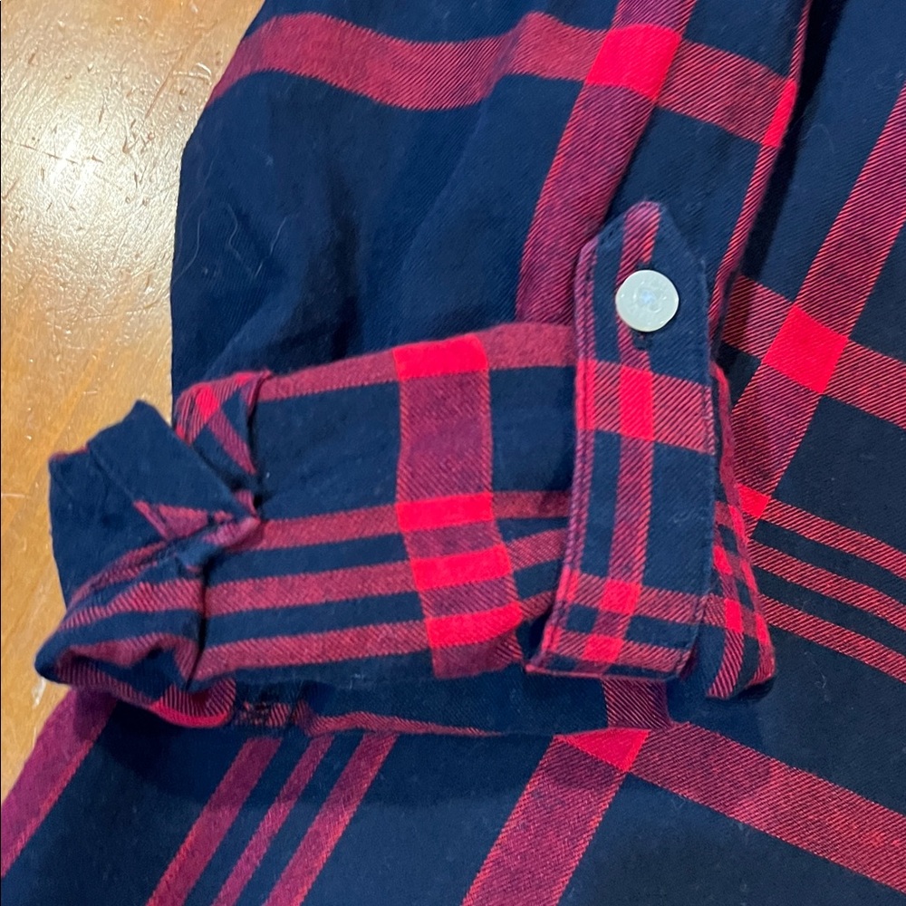 Tommy Hilfiger Blue Red Plaid Pull Over Shirt Women’s Size M EUC - Picture 5 of 12